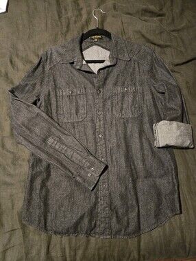 Flint and Tinder Long Sleeve Work Shirt | Dark Charcoal / Washed Black
